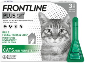 FRONTLINE Plus Flea & Tick Treatment for Cats and Ferrets - 3 Pipettes