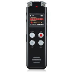 64GB Digital Voice Recorder with Voice Activated Recording and Playback - EVISTR L357 USB Rechargeable Dictaphone | Dictation Machine with MP3 Playe