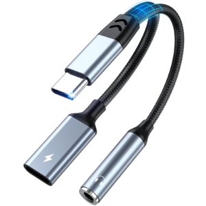 2 in 1 USB C to 3.5mm Jack Headphone Charger Adapter