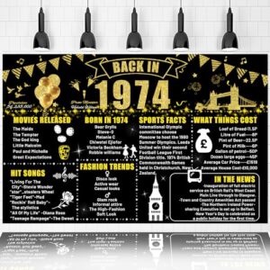 50th Birthday Black Gold Party Decoration