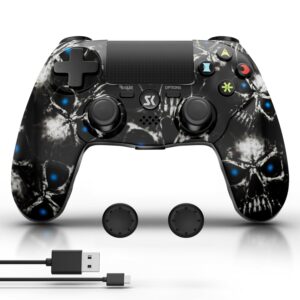 Wireless Controller for PS4 Multi-Platform Controller Compatible with PS4/Pro/Slim/PC/iOS/Android/MacOS with Dual Vibration/6-Axis Motion Sensor/3.5mm Audio Jack/Sensitive Touch Pad