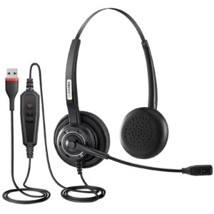 Arama USB Headset with Microphone Noise Cancelling & In-Line Control