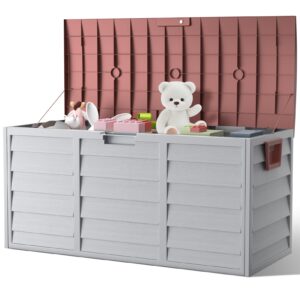 DKIEI Outdoor Storage Box with Lid and Wheels