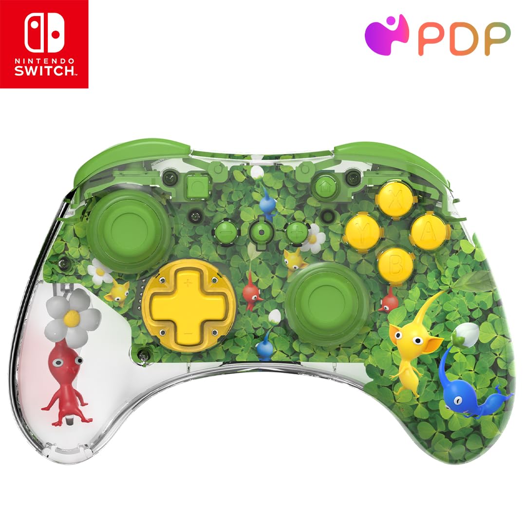PDP REALMz Wireless Controller for Nintendo Switch/OLED - Pikmin 4: Pikmin Clover Patch