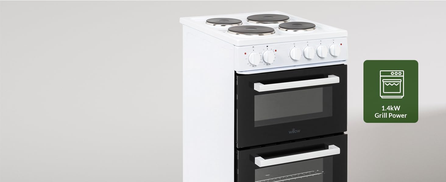 Willow twin cavity electric cooker with 1.4kW of grill power