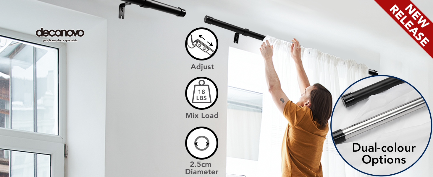 deconovo curtain rods
