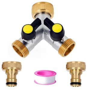 2 Way Hose Manifold Splitter Brass Garden Outside Tap Splitter