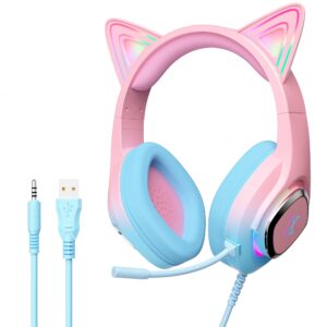 Mytrix Cat Ear Gaming Headset Compatible with PS4