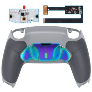 eXtremeRate Rainbow Aura Blue Purple Real Metal Buttons RMB RISE4 Remap Kit for ps5 Controller BDM-010 BDM-020