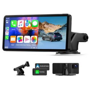 EYETOO Wireless Apple Carplay and Android Auto 2.5K Dash Cam Front Camera 6.86" Touch Screen Portable Car Stereo GPS Navigation with Mirror Link/Siri/FM/Bluetooth/DVR Loop Recording