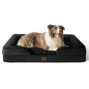 Bedsure Large Dog Bed Sofa - Washable Orthopedic Dog Beds and Couch with Removable Flannel Cover