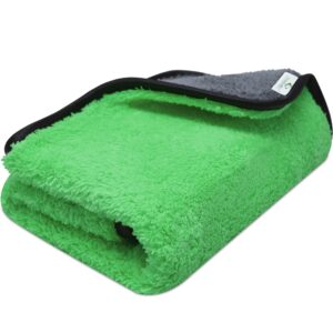 Towelogy Microfibre Car Drying Towel Extra Large 800GSM Dual Sided Super Absorbent Soft Detailing Car Cloths (Green