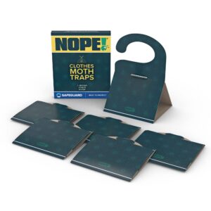 NOPE! Clothes Moth Traps - 6 Pack - Fragrance-free Sticky Clothing Moth Traps - Child-Safe & Pet-Safe