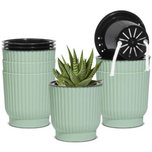 T4U 4 Inch Self Watering Pots 6 Pack