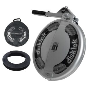 Disklok Gold Security Edition Combo Pack Car Steering Wheel Cover Anti-Angle Grinder Anti-Theft Lock Police Approved Inc. Bag & Cover (Silver