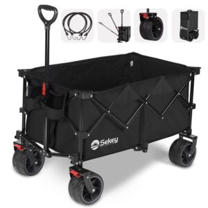 Sekey 200L Folding Festival Trolley with All-Terrain Extra Wide Wheels and Brake