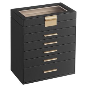 SONGMICS Jewellery Box with Glass Lid