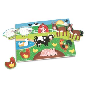 Melissa & Doug Wooden Toys - Farm Animals Peg Boards for Children