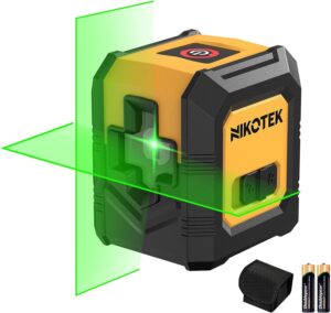 Nikotek Green Laser Level Self-Leveling Bright Green Beam Horizontal and Vertical Cross Line Laser for Home Decoration DIY etc.Carrying Pouch Battery Included