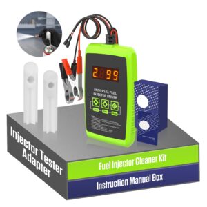 BELEY 12V Automotive Fuel Injector Tester Car Fuel Injector Cleaner Tool Kit with 6 Pulse Modes & 4 Adapters