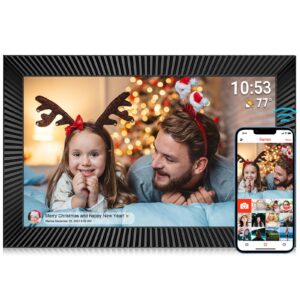 FRAMEO WiFi Digital Photo Frame 10.1 inch with 32GB Internal Storage Smart Digital Photo Frame with IPS Touch Screen 1280x800 Digital Picture Frame Share Photos or Videos Instantly via Frameo APP