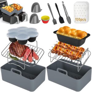 12 PCS Air Fryer Accessories for Ninja Dual AF300UK AF400UK AF451UK/ Tower T17088