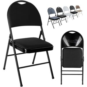 Nyxi Set of 2 Folding Chairs Premium Quality with Padded Fabric or PVC Seats