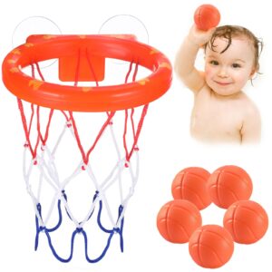 Baby basketball hoop toys with 5 balls & strong suction cup.Fun basketball game for toddlers or children's toys