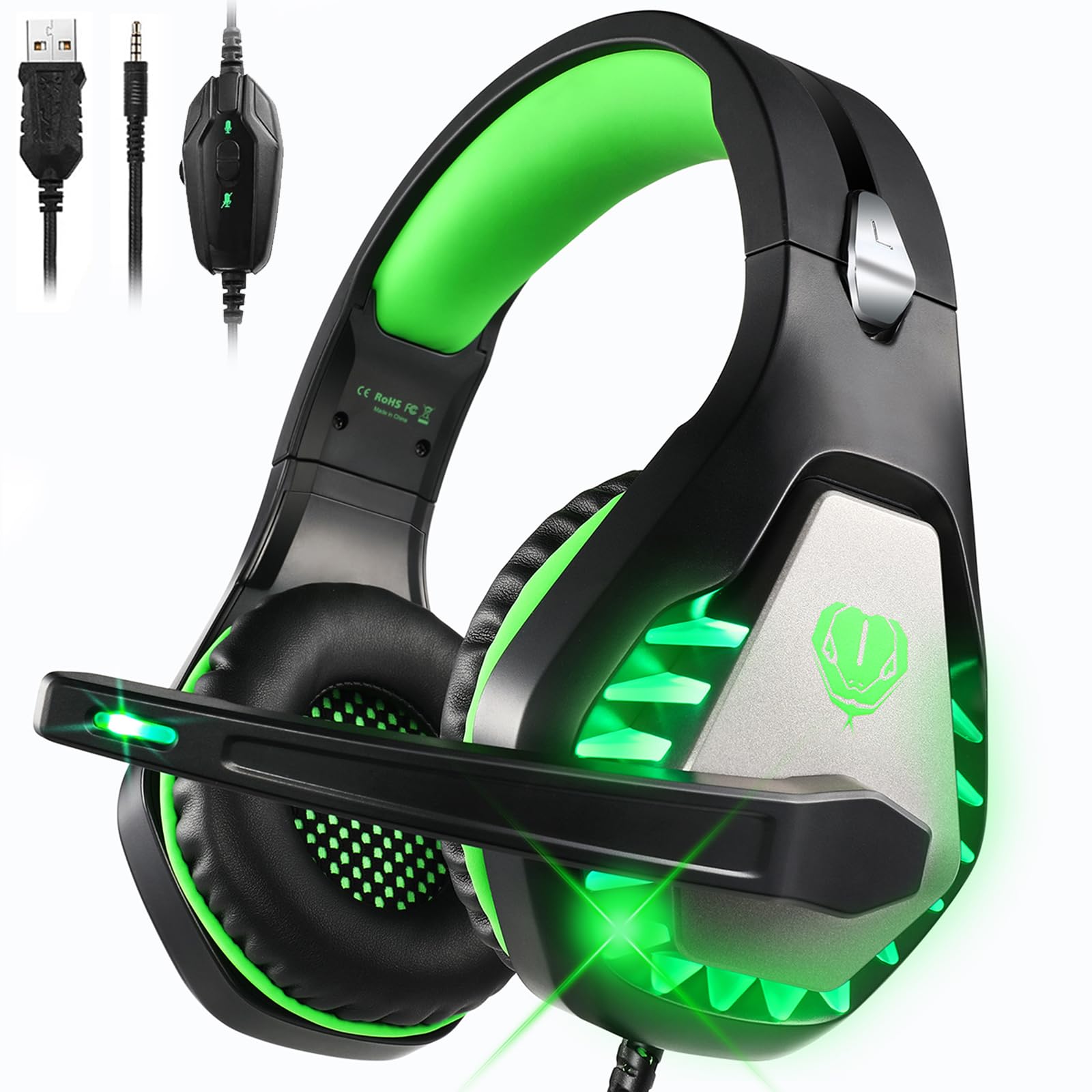 eefeaer Gaming Headset with Microphone for Nintendo Switch PS4 PS5 PC Xbox One Mac Laptop