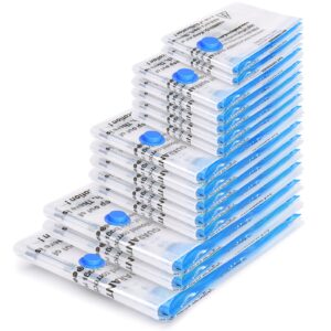 BoxLegend Vacuum Storage Bags Space Saving Bags 15pcs 1XXL + 2XL+ 5L + 5M + 2S Double Zip Seal & Leak Valve Reusable for Clothes Comforters Bedding Pillow