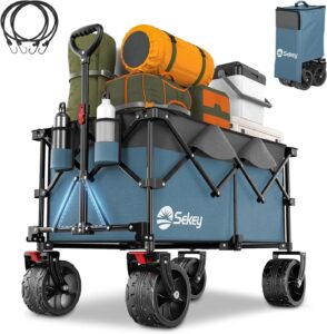Sekey 200L Folding Festival Trolley with All-Terrain Extra Wide Wheels and Brake