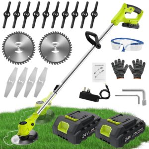 VOERJIA 24V Cordless Telescopic Strimmer - Lightweight Electric Grass Trimmer and Edger with 2x2000mAh Batteries