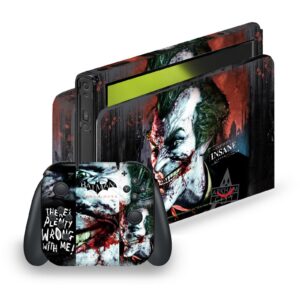 Head Case Designs Officially Licensed Batman Arkham City Joker Wrong With Me Graphics Vinyl Sticker Gaming Skin Decal Cover Compatible With Nintendo Switch OLED Bundle