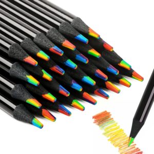 VAKKI 30 Pcs 7 Color in 1 Rainbow Pencils