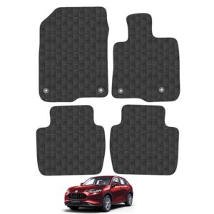 Car Mats for Honda ZR-V 2023 to Present Car Floor Mats Premium Rubber Tailored Fit Set Accessory Black Custom Fitted 4 Pieces with Clips - Anti-Slip Backing