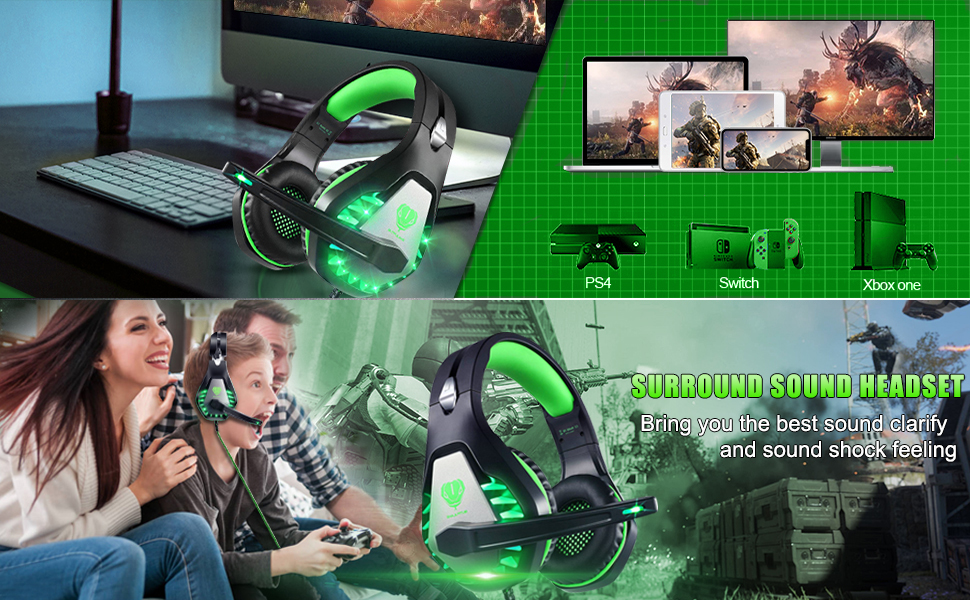 green headset