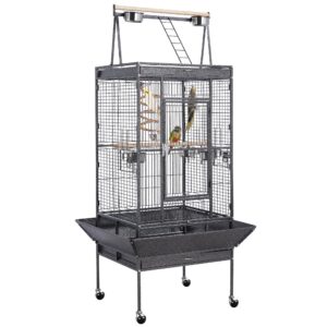 Yaheetech 174cm Bird Cage Metal Large Parrot Cage Play Top Budgie Cage for Canary Bird Aviary Cockatiel with Perch/Seed Guard/Stand and Wheels