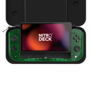 CRKD Nitro Deck Limited Edition with Carry Case - Professional Handheld Deck with Zero Stick Drift for Nintendo Switch and Switch OLED (Emerald Green - Crystal Collection)