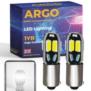 Argo Bax9s H6w 434 Led White Bulbs 8 Smd Xenon Upgrade 433c T4w T11 64132 64113 64111 T4 Car Van Side Light Parking Headlight Map Marker 12