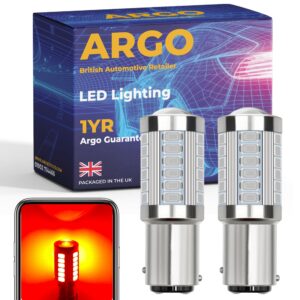 Argo 380 1157 Led Brake Light Bulbs 33 Smd Rear lamp Halogen Replacement Upgrade Bulb Xenon Bay15d P21/5w Stop Tail Light Bulbs Car Van 12