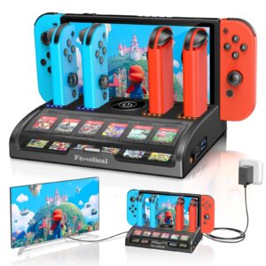 Fenolical Switch Docking Station Compatible with Nintendo Switch/OLED for Joycon Controller Charger