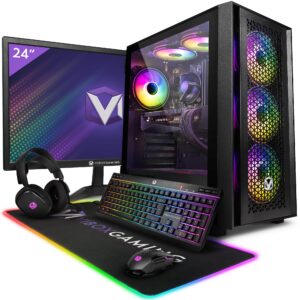 Vibox IV-136 Gaming PC - 24" Monitor Bundle - 8 Core i9 Intel 11900F Processor - Nvidia RTX 4070 Super 12GB Graphics Card - 16GB RAM - 1TB NVMe SSD - 600W PSU - Windows 11 - WiFi