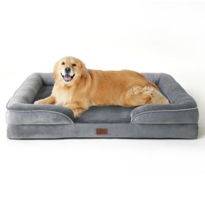 Bedsure Dog Sofa Bed Extra Large - Washable Orthopedic Dog Beds and Couch with Removable Flannel Zipper Cover