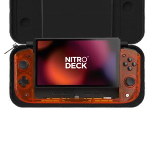 CRKD Nitro Deck Limited Edition with Carry Case - Professional Handheld Deck with Zero Stick Drift for Nintendo Switch and Switch OLED (Orange Zest - Crystal Collection)