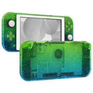 eXtremeRate Glitter Gradient Translucent Green Blue DIY Replacement Shell for Nintendo Switch Lite