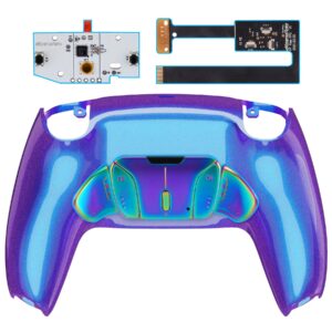eXtremeRate Rainbow Aura Blue Purple Programmable Real Metal Buttons (RMB) RISE4 Remap Kit for PS5 Controller BDM-010 BDM-020