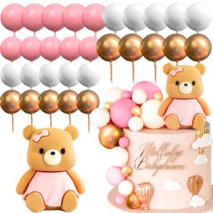 JeVenis Pink Teddy Bear Cake Decoration Teddy Bear Birthday Cake Decoration Teddy Bear Baby Shower Decoration Baby Shower Cake Decoration Baby Girls Cake Decoratio