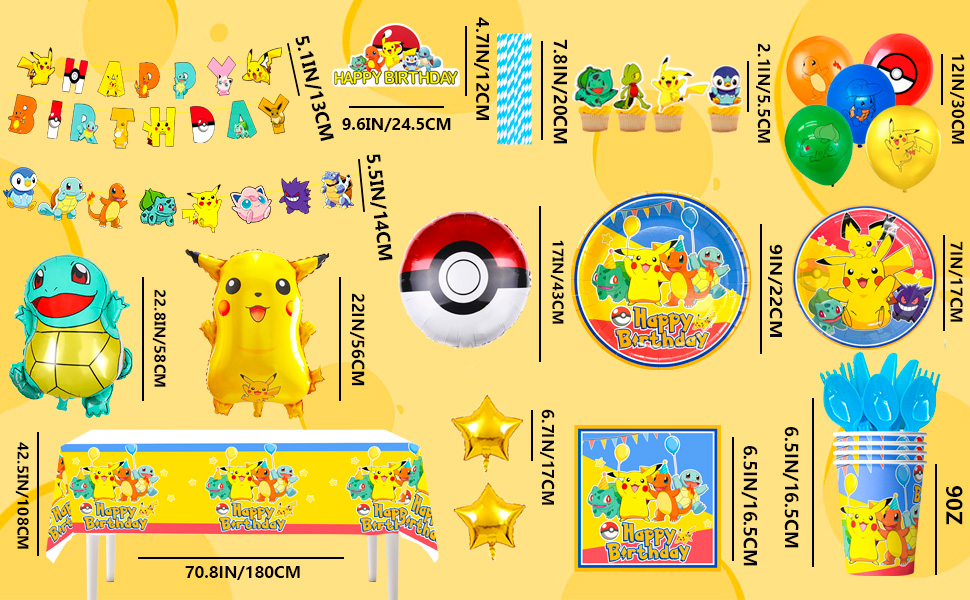 pikachu birthday party supplies