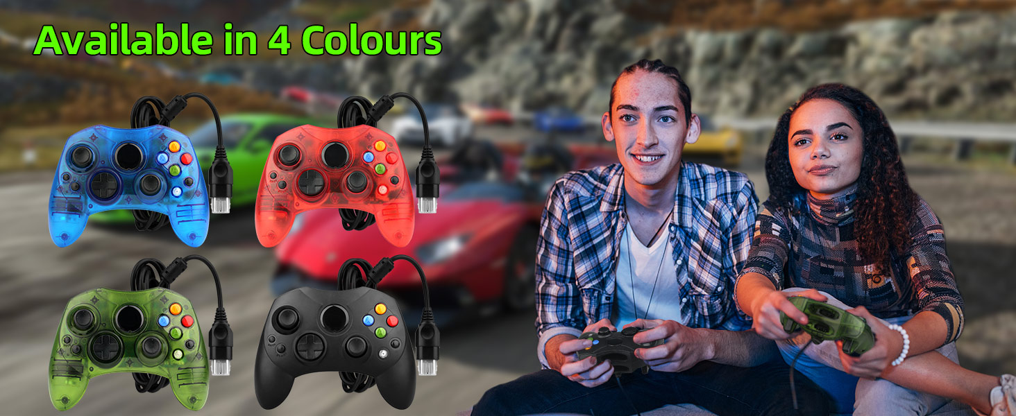 OSTENT Wired Controller Gamepad Joystick S Type 2 A Compatible For Microsoft Old Generation Xbox Console Video Games Color Black