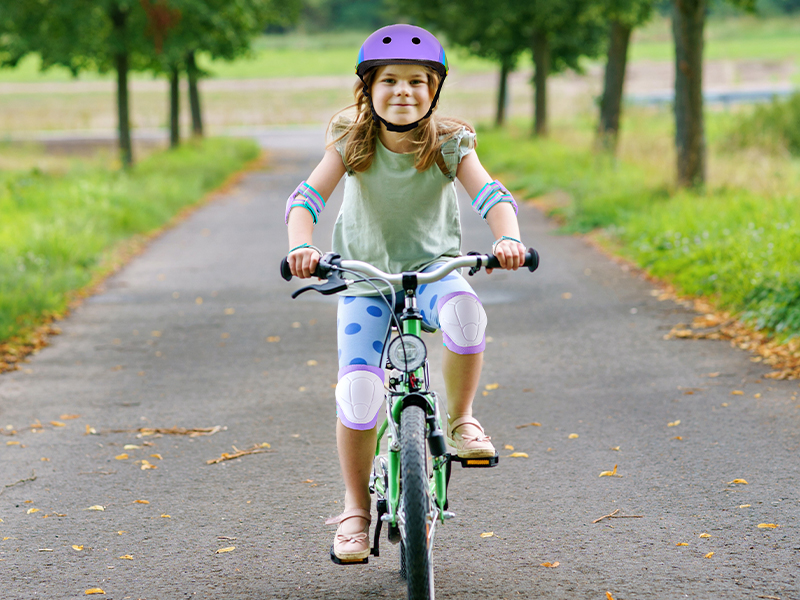kids bike helmet and pads set
